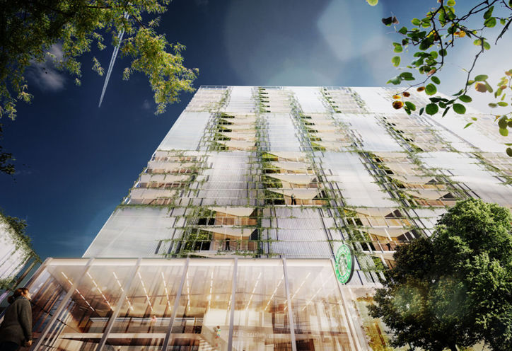 Lake and East Condos Looking Up