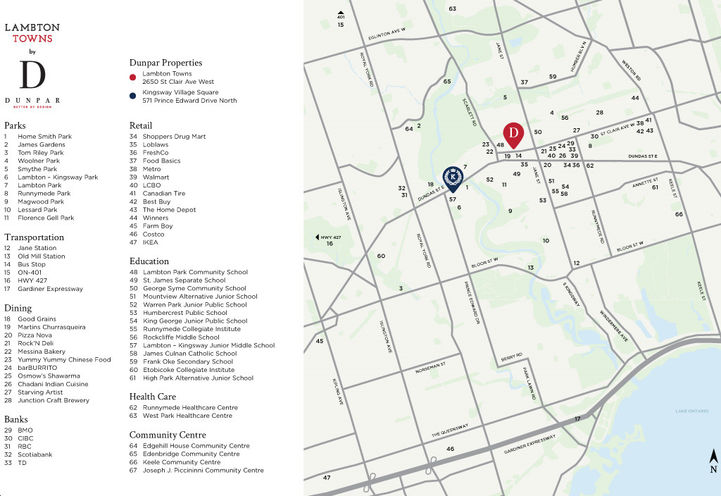 Lambton Towns Map of Neighbourhood Amenities