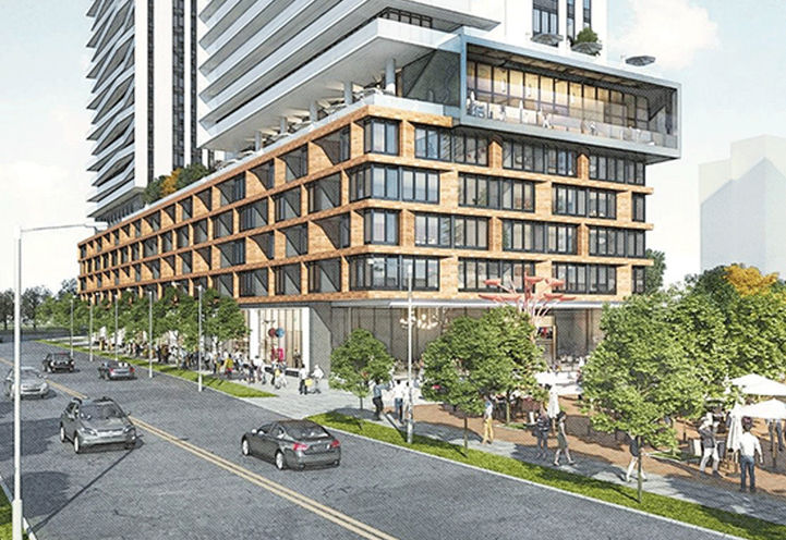 Looking Northwest, Street View of Landa Place Condos 2 Podium