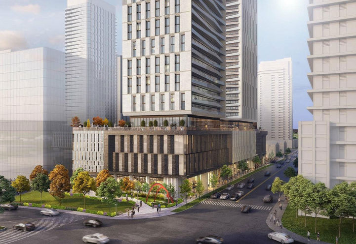 Initial Podium Design for Landa Place Condos - Street View