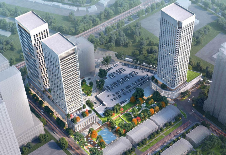 Initial Tower Designs for Landa Place Condos - Aerial View