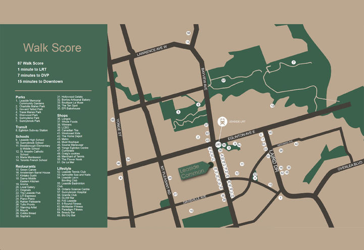 Leaside Common Condos Amenities Map
