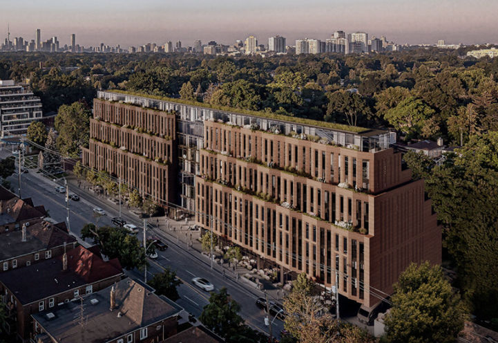 Leaside Common Condos Bird's Eye View of Exteriors and City Skyline
