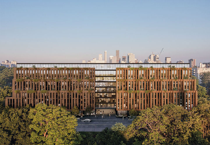 Leaside Common Condos City Skyline View of Building
