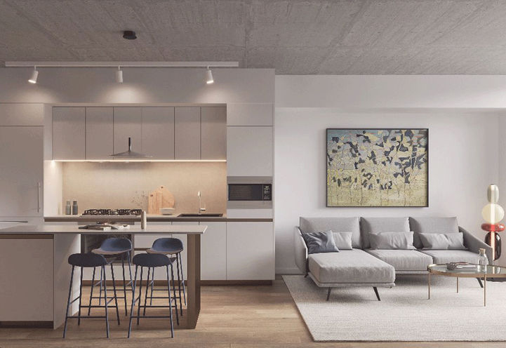 Leaside Common Condos Kitchen and Living Room Suite Interior