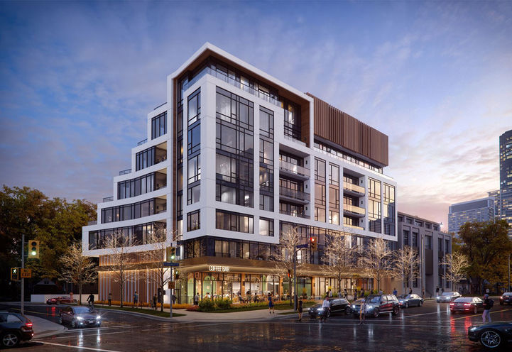 Leona Condos Exterior Building View at Dusk