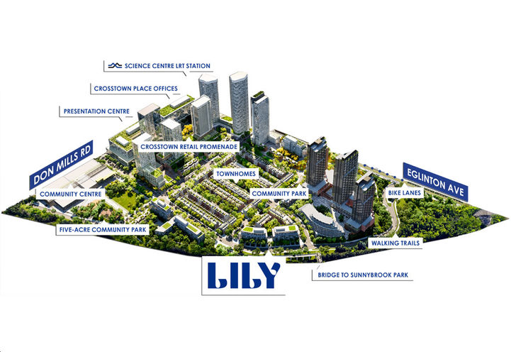 Lily at Crosstown Condos Aerial View of Master Planned Community