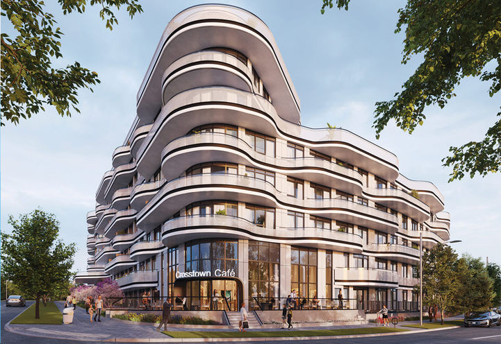 Lily at Crosstown Condos Exterior View of Building & Retail Offerings