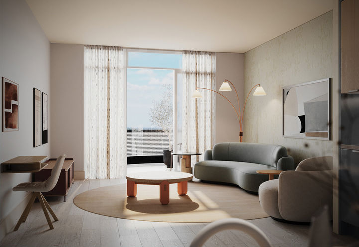 Lily at Crosstown Condos Living Room