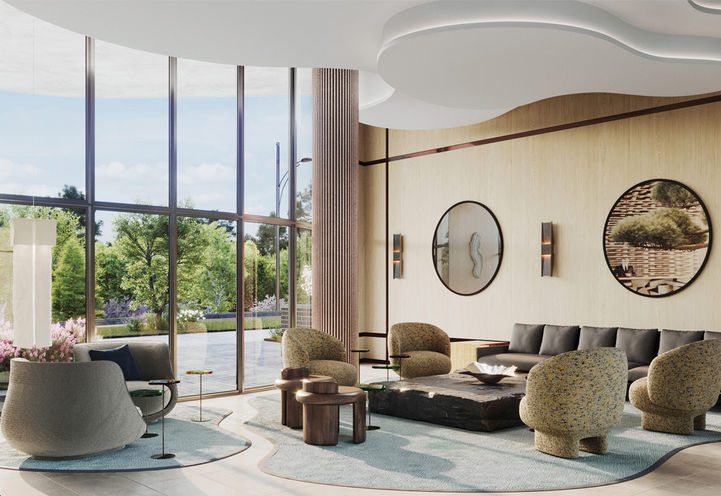 Lily at Crosstown Condos Lobby Lounge