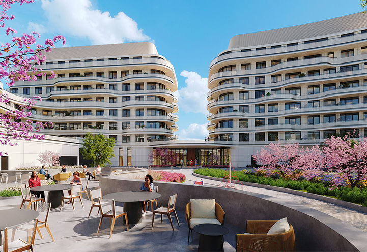 Lily at Crosstown Condos Outdoor Courtyard