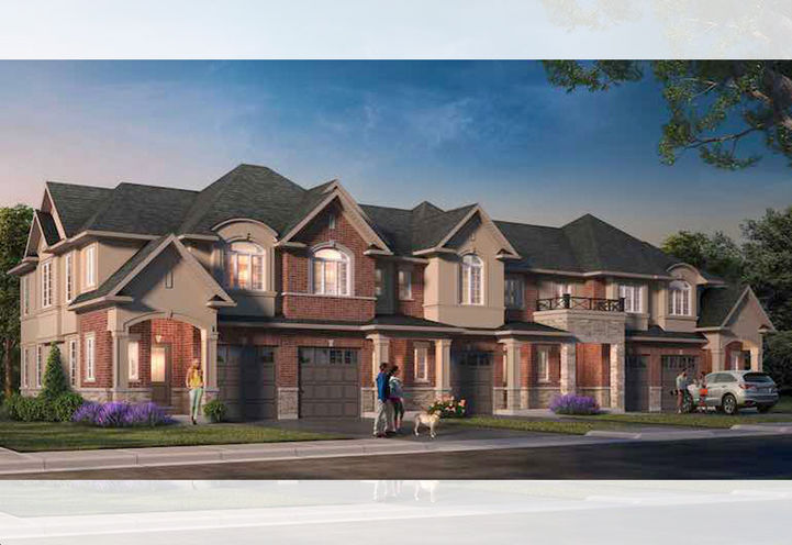 Linden Park Towns Streetscape View of Townhome Exteriors