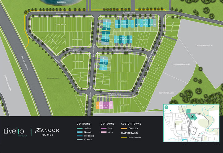 Livello Towns Aerial View of Project Site Plan