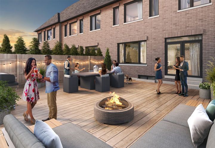 Livello Towns Backyard with Dining and Seating Areas