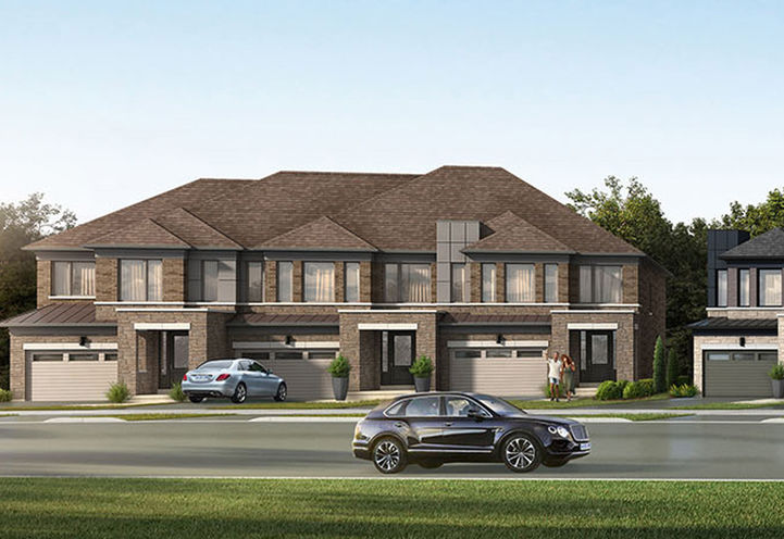 Livello Towns Streetscape View of Townhome Exteriors