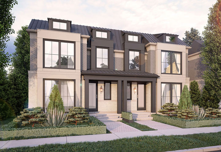 Lorne Park Place Towns Exquisite Exteriors Viewed From the Street