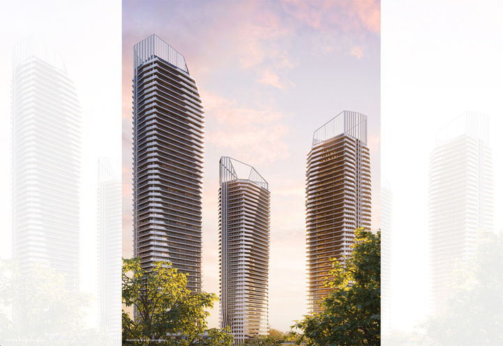 M6 Condos Exterior View of 3 Towers Part of M City Community