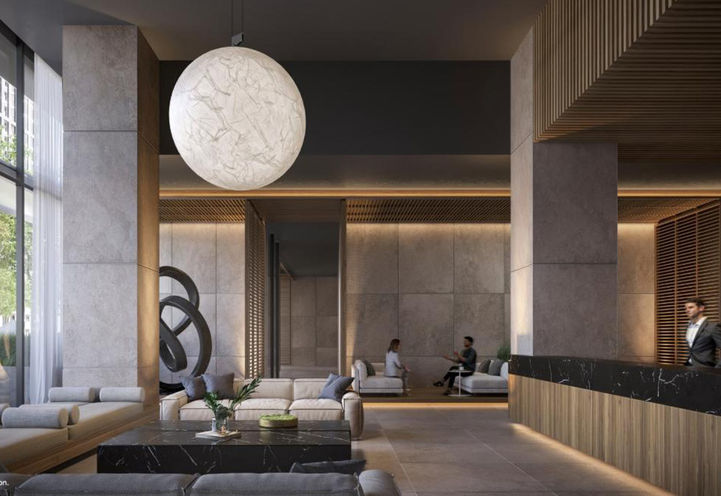 M6 Condos Resident Lobby with Concierge and Lounge Area