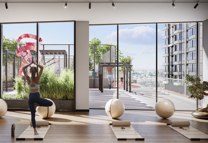M6 Condos Yoga Studio and Outdoor Fitness Area