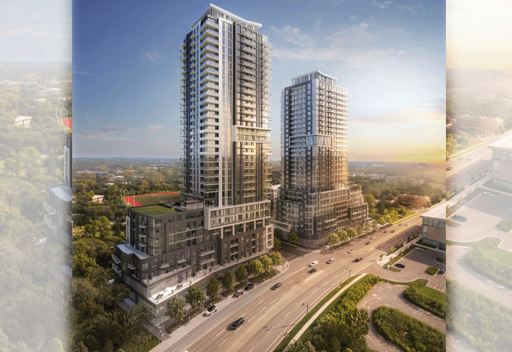 Aerial View of Markham Square Condos