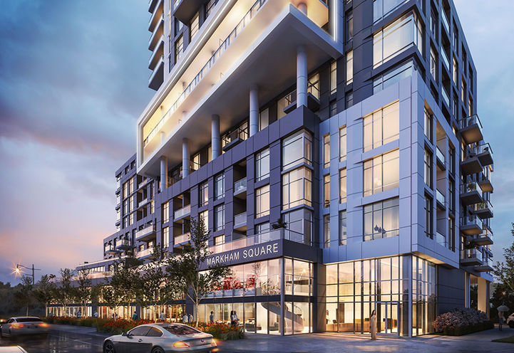 Ground Level View of Markham Square Condos East Tower