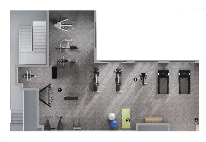 McGibbon on Main Condos Fitness Studio Amenity Plan