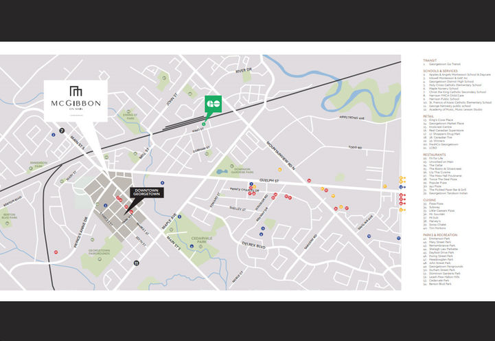 McGibbon on Main Condos Neighbourhood Amenity Map