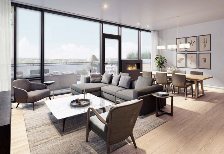 McGibbon on Main Condos Open Concept Living Area