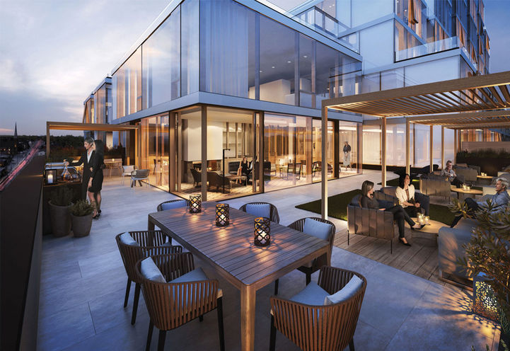 McGibbon on Main Condos Outdoor Terrace and Dining Area