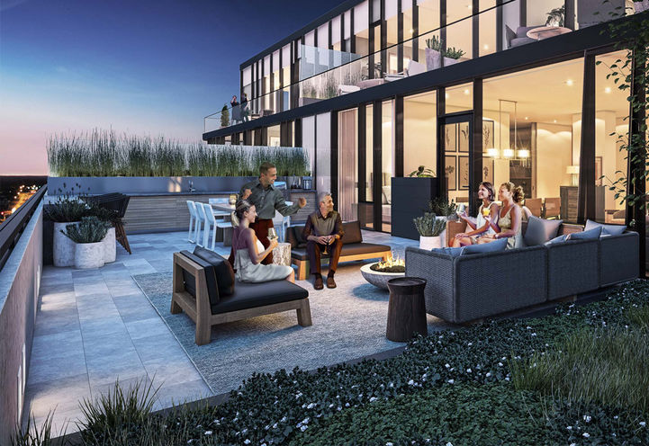 McGibbon on Main Condos Outdoor Terrace and Lounge Space