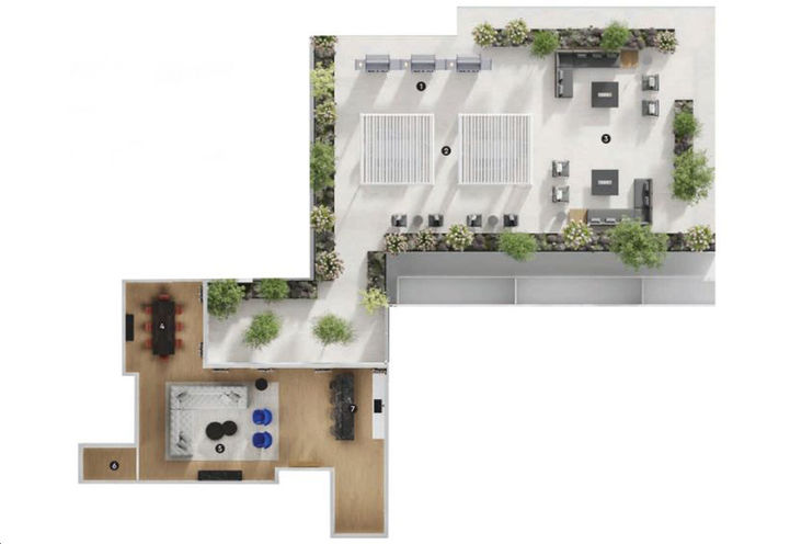 McGibbon on Main Condos Terrace Amenity Plan
