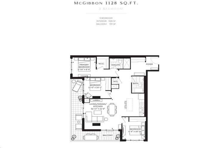 McGibbon on Main Condos- Three Bedroom Sample Floorplan