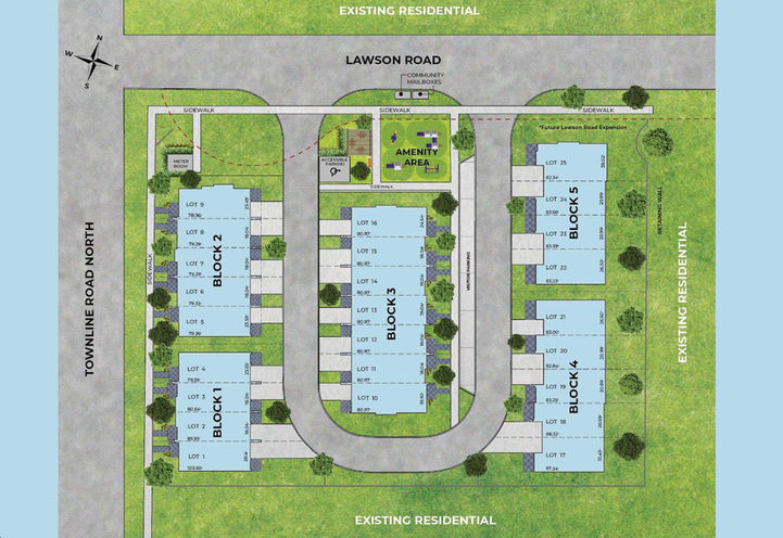 Meadow Towns Aerial View of Site Plan