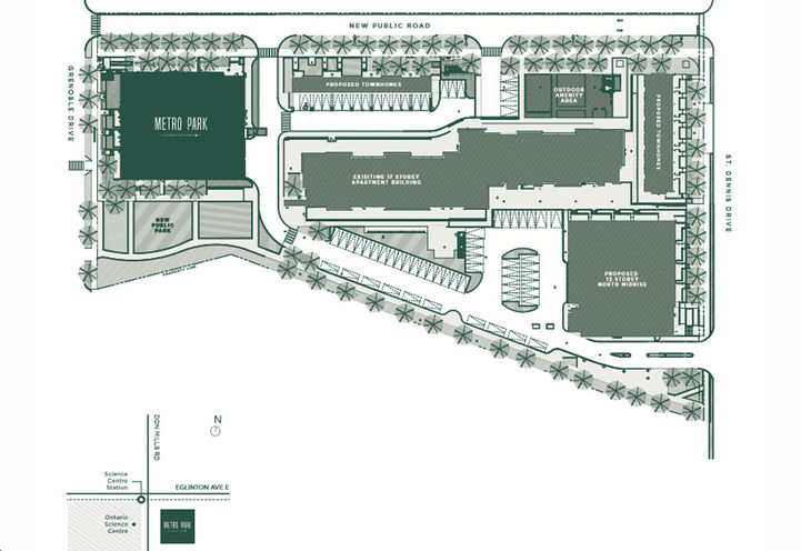 Metro Park Condos Aerial View of Site Plan