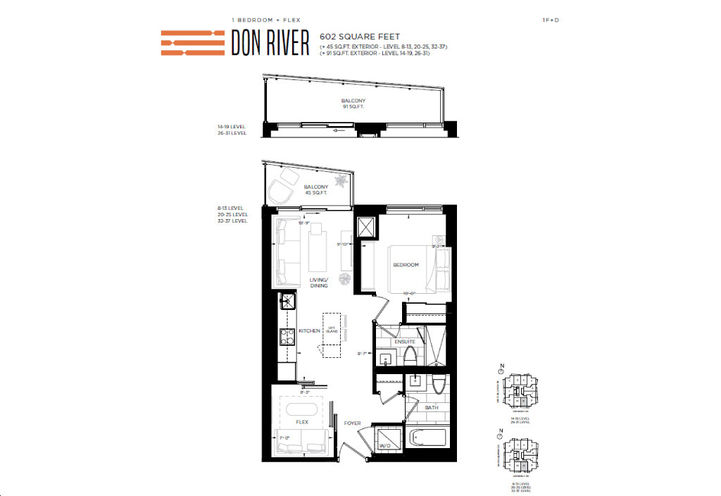 Metro Park Condos - Don River 1 Bed/1 Bath/Flex Floorplan
