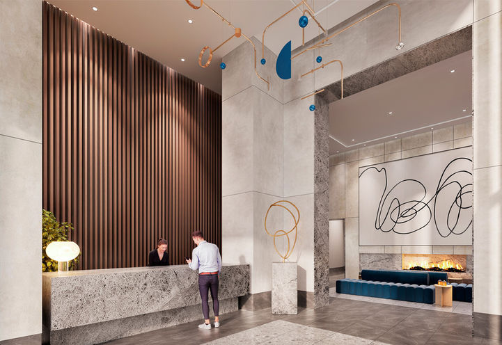 Metro Park Condos Resident Lobby with Concierge