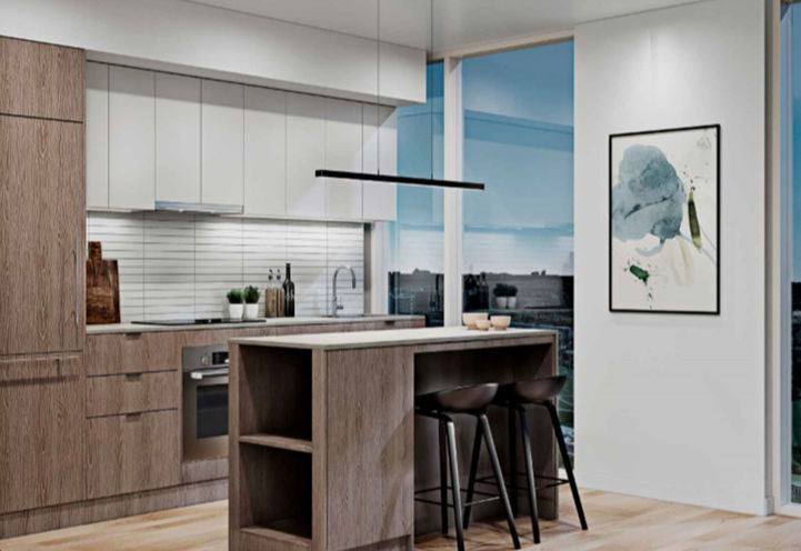 Metro Park Condos - Suite Kitchen with Island