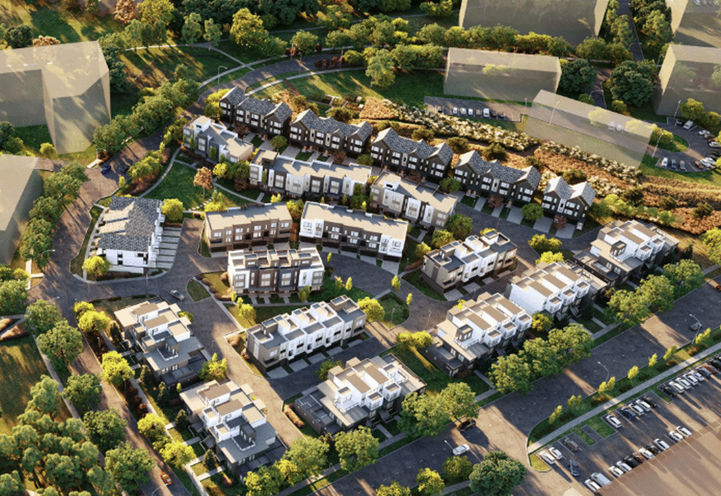 Midtown Towns Edmonton Aerial View of Phase 1