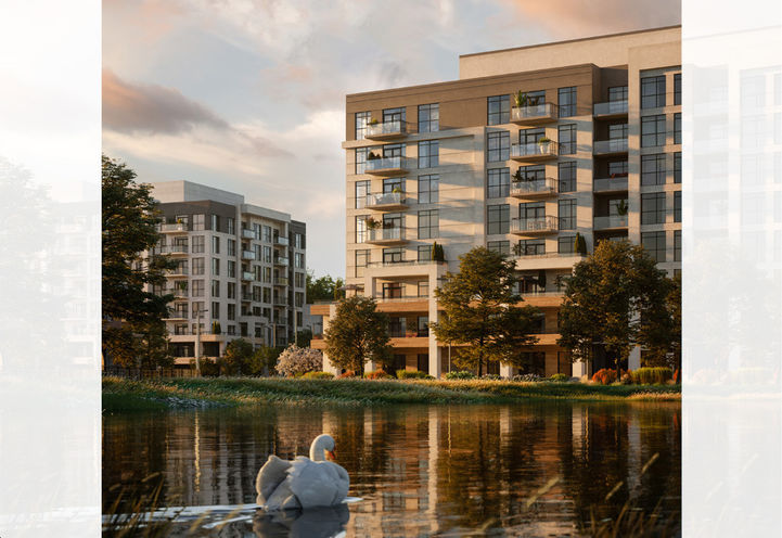 Mile and Creek Condos 3 Exterior of building Seen From Lake