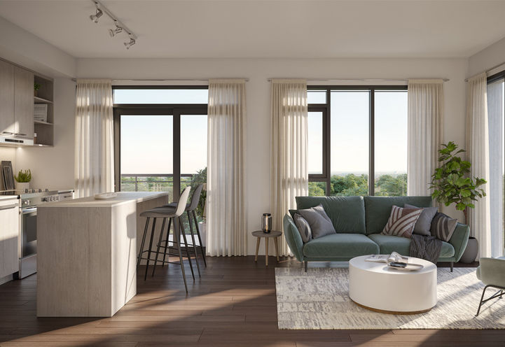 Mile and Creek Condos 4 Open Concept Suite Living Area