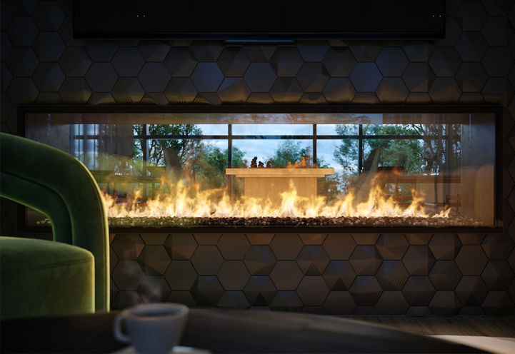 Mile and Creek Condos 4 Private Dining Room Seating with Fireplace