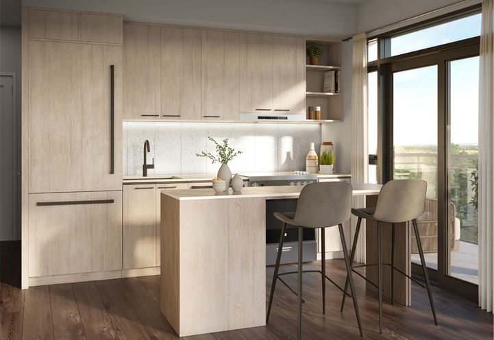 Mile and Creek Condos 5 Suite Kitchen with Dark Accents