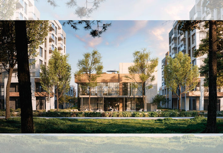 Mile and Creek Condos Exterior View of Clubhouse Amenity Space