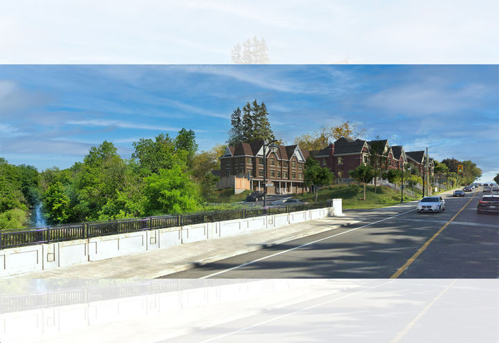 Mill Street Towns Streetscape View of Homes