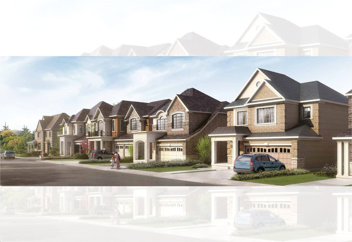 Milton Village Towns Streetscape View of Detached Models