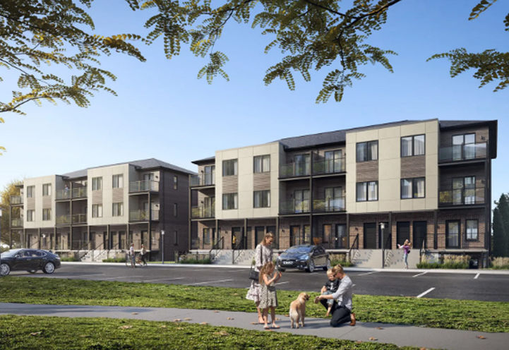 Modal At Main Towns Streetscape View of Unit Exteriors