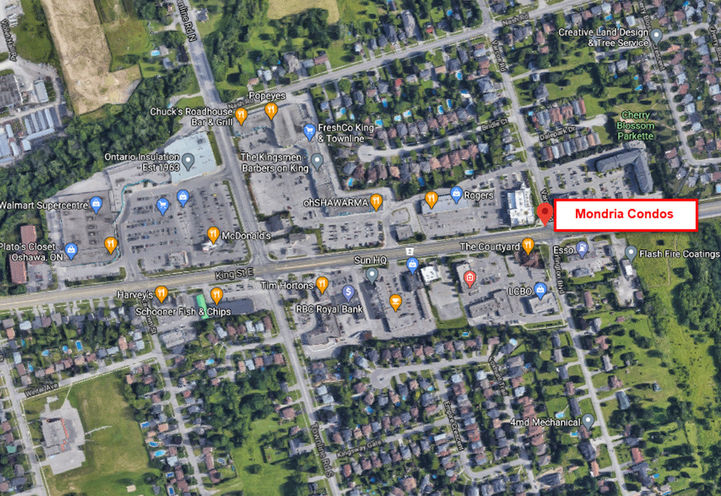 Mondria Condos Aerial view of the Site
