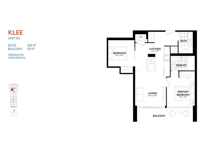 Mondria Condos Cubist Two Bedroom Sample Floorplan