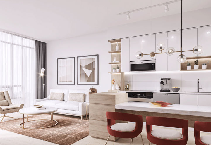 Mondria Condos Living and Kitchen Suite
