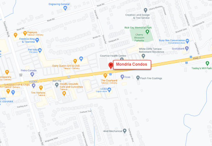 Mondria Condos Site Location Map View